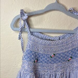 Hand Smocking Sweet Dreams Light Blue Striped Girl Dress